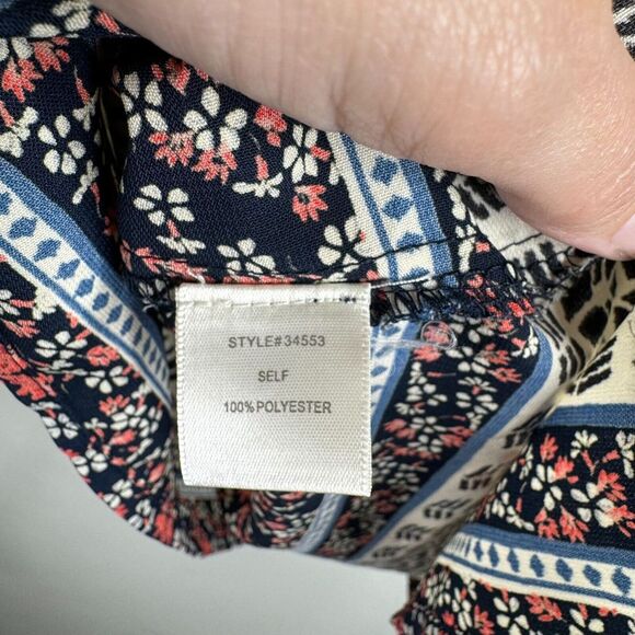 Skies are Blue Womens Blouse Top Size S Floral Sleeveless Keyhole Back‎ - Picture 5 of 6